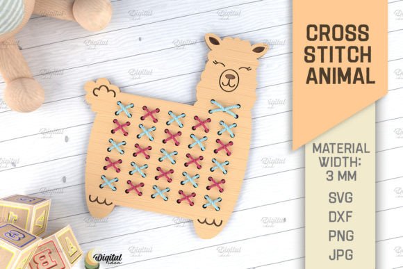 Cross Stitch Animals Laser Cut. Lama SVG Review