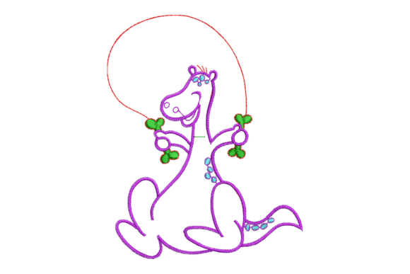 Cute Cartoon Dinosaur Jump Rope Embroidery Review