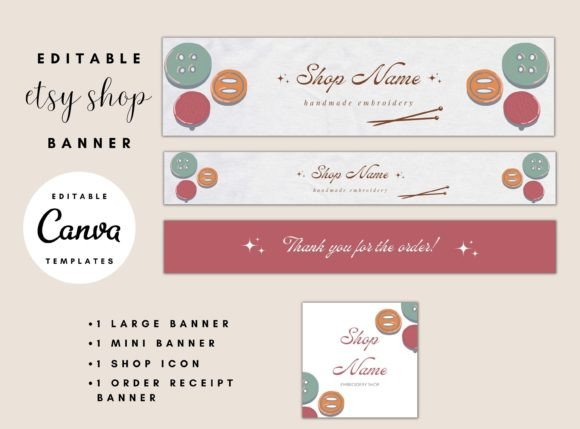 Elevate Your Brand with Embroidery Shop Etsy Banner Templates