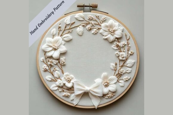 Review: Hand Embroidery Floral Wedding Wreath 05