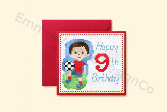 Review: Soccer 9th Birthday Card Cross Stitch Design