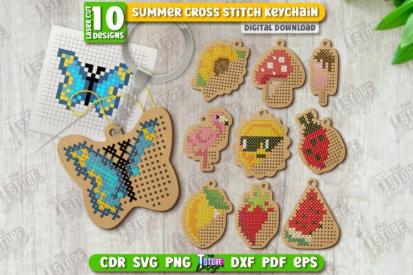 Review: Summer Cross Stitch Keychains Laser Cut