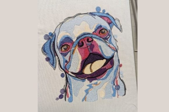 Watercolor Dog Pug: A Seasonal Embroidery Review